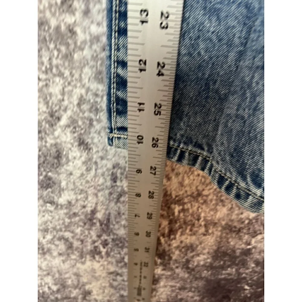 So High Rise Mom Jean Blue Denim Ultra Deconstructed Straight Tapered Jeans 0/24